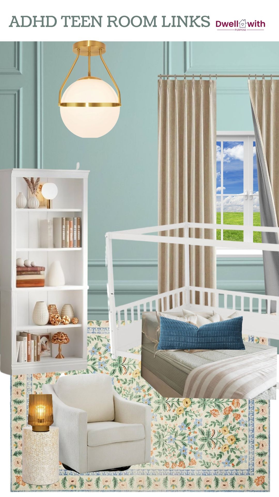 Calming with Color — ADHD-friendly playroom mood board